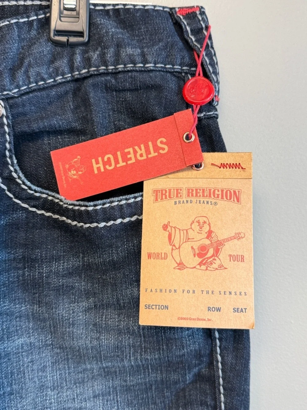 True Religion Ricky Straight Big T Jeans 38x33 NWT Dark Wash